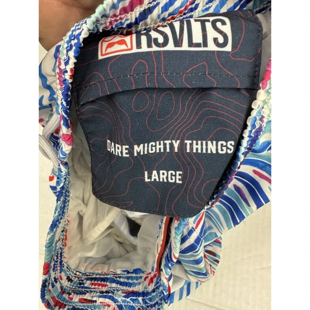 RSVLTS Swim Trunks Boys Lot Of 2 Watercolor Waves Surfer/Bomb-pop Lined